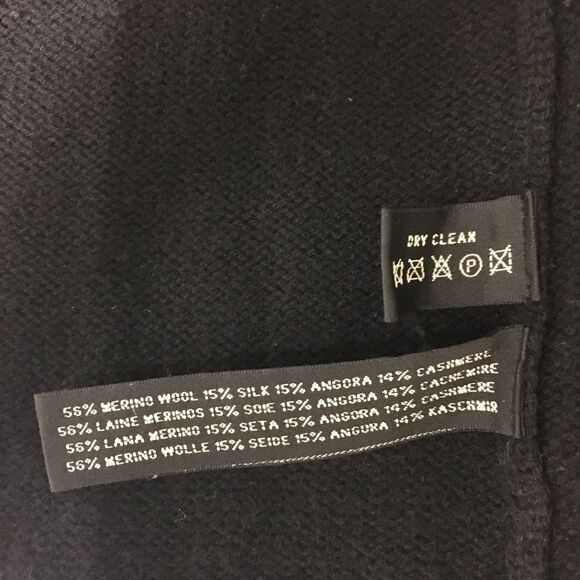 RALPH LAUREN Black LabelWool Cashmere Silk Open Cardigan Black M - Picture 7 of 7